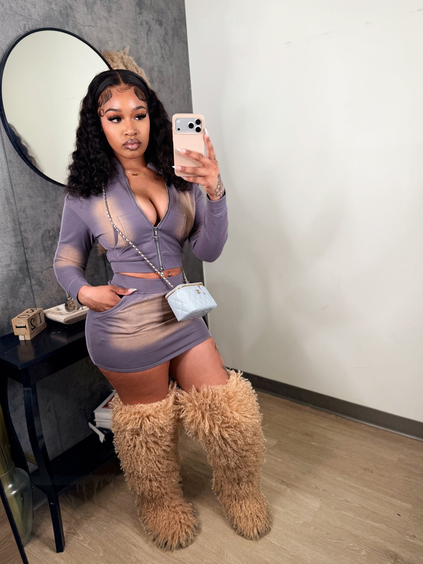 ashed skirt set