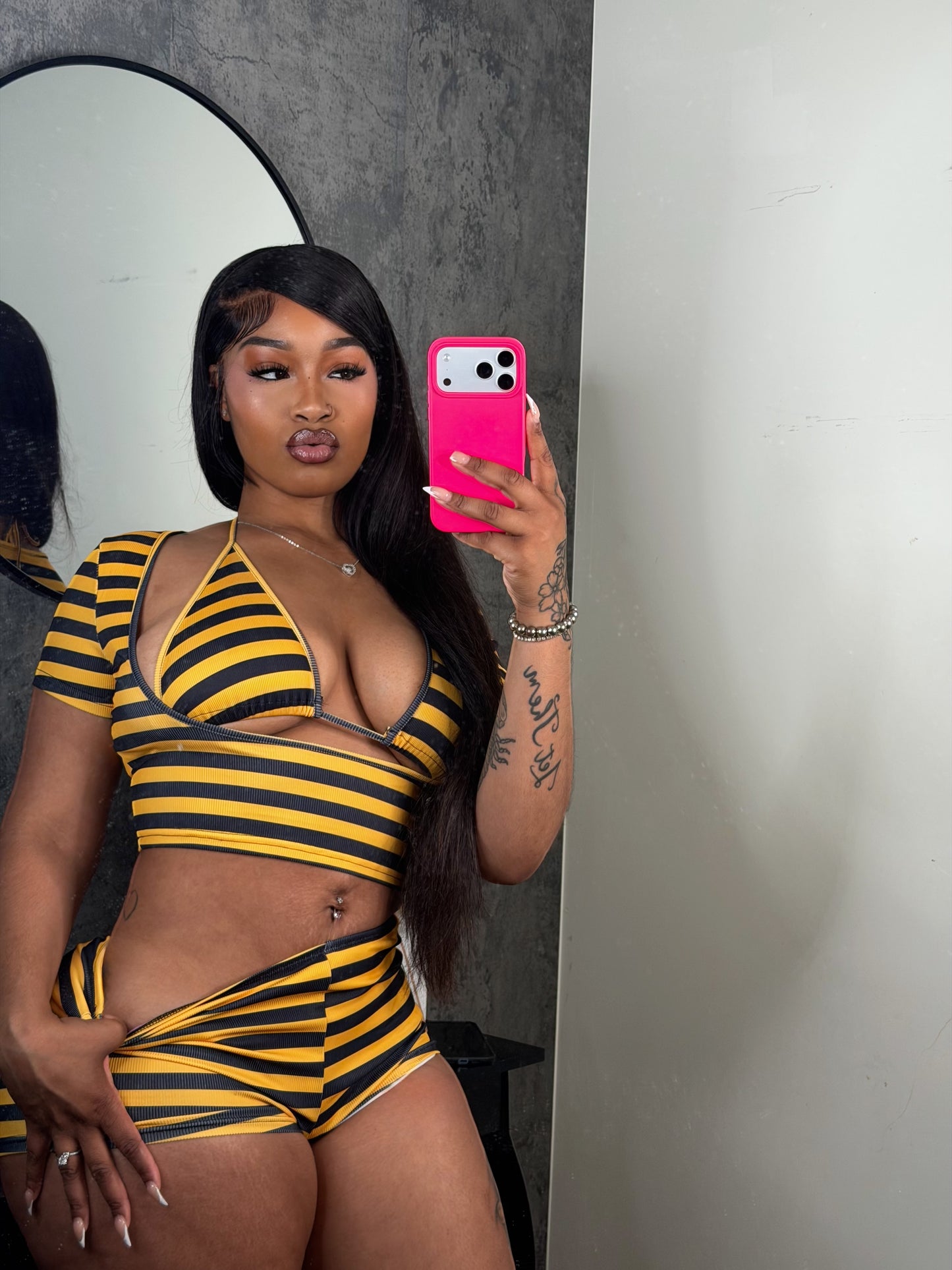 baddie striped set